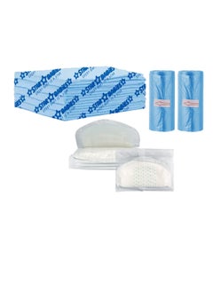 Buy Star Babies Combo Pack (Disposable Changing mat 6pcs, Scented Bag 2pcs (30bags) with  Disposable Breast Pad 5pcs) - Blue in UAE