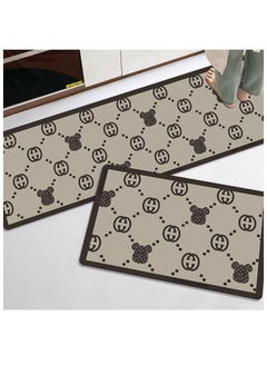 اشتري 2-Piece Fashion Cartoon Bear Floor Mat Crystal Velvet Water And Oil Absorbing Kitchen Mat Door حصيرة مدخل الحمام مانع للانزلاق فائقة الامتصاص سريعة الجفاف غير قابلة للانزلاق حصيرة 50x160 سم + 50x80 سم في الامارات