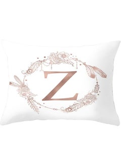 Buy Z Letters Printed Throw Pillow Cover White 30 X 50cm in UAE