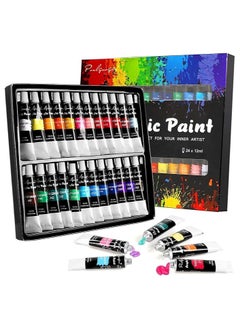 Buy S2C Acrylic Paint set, 36x12ml Tubes Artist Quality oil Acrylic paints water color Non Toxic vibrant colors, Oil paint suitable for beginners & professionals painting on Canvas, wood, clay (36 COLORS) in UAE