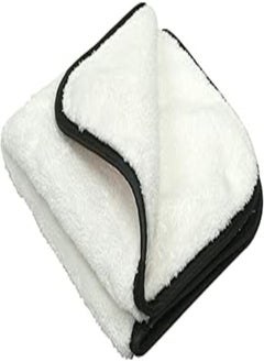 Buy Maxshine Microfiber Towel 16"x16"/40x 40cm - 800gsm Color:- White/Seamed Edge :-Black,silk-lined border in Egypt