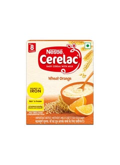 Buy CERELAC Baby Cereal with Milk - Wheat Orange From 8 Months Pack 300g in UAE