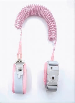 Buy Children's Anti-Lost Safety Wristband With Reflective Metal Swivel Head And Whistle Lock (Pink, 2 Meters) in UAE