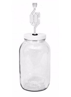 اشتري 4Xqad4R06S One Gal Wide Mouth Jar With Lid And Twin Bubble Airlock Clear في السعودية