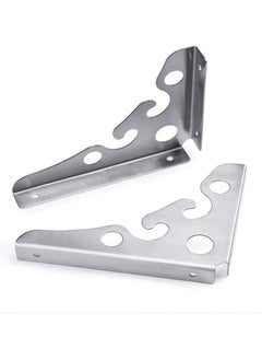 اشتري 8inch Triangle Brackets, 2pcs Wall Mounted Stainless Steel Right Angle Fixed Shelf Brackets (Silver) في الامارات