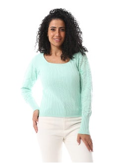 Buy Prominent Pattern Scoop Neck Top_Mint Green in Egypt