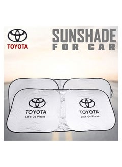 اشتري TOYOTA Car Sun Shade UV Rays and Heat Protector Sun Visor Foldable Keep Your Vehicle Cool Blocks UV Rays, Car Windshield Sunshade في السعودية