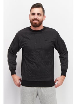 Buy Men Sportswear Fit Long Sleeves Sweater, Black in UAE