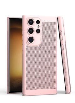 Buy Heat Dissipation Case with Built in Camera Lens Protector Slim Fit Breathable Cooling Anti Fingerprint Hard PC Back ShockproofCover For Samsung Galaxy S23 Ultra (Rose Gold) in Egypt