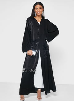 Buy Embellished Pocket Detail Abaya in Saudi Arabia