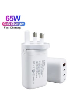 Buy GaNFast 65W Home Charger with Power Delivery & Quick Charge 3.0 Ports to Charge Phone, Tablets, Switch, Notebook, Laptop White in UAE