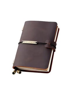 اشتري Genuine Leather Notebook, Vintage Travel Notebook Journal, Journal Diary Planner, Note Book Writing Journal For Men Women, 4x5.2 In, 96 Sheets/192 Pages (Coffee Color) في السعودية