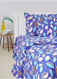 اشتري 4-Piece Multi Leaf Printed Design 180 TC Ploy Cotton Double Comforter Set في الامارات