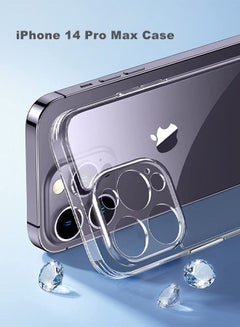 Buy iPhone 14 Pro Max Case Hard Anti-Yellowing Back Ultra Thin Full Coverage Lens Clear Case in UAE