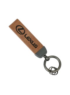 Buy Luxury Lexus Car Key Chain - Elegant PU Leather Strap and Metal Ring - Durable and Stylish Keyring in Saudi Arabia