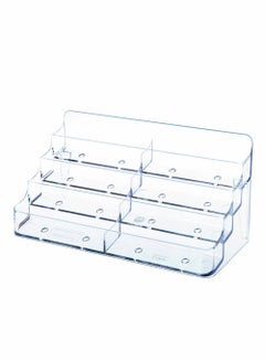 Buy 8 Pocket Acrylic Business Card Holder for Desk Clear Stand Desktop Display for Exhibition, Home, and Office in UAE