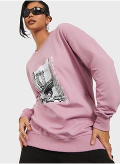 Buy Crew Neck Longline Sweatshirt in Saudi Arabia