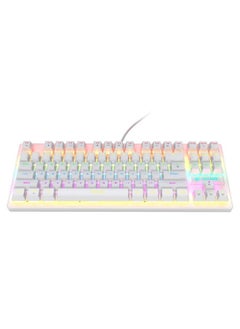 Buy 87 Keys Punk Mechanical Gaming Gaming Keyboard White in UAE