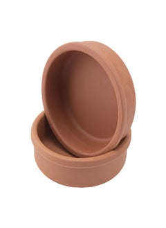 Buy 4-Piece High-Temperature Resistant Round Shaped Double Portion Clay Bowl Set Brown 29.2 x 5.6 x 29 cm EL-302 in Saudi Arabia