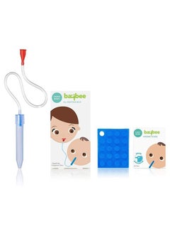 Buy Bayee Nasal Aspirator For Infant Babies With 24 Replacement Filters | 100% Safe Clean Snot Sucker Baby Nose Cleaner For Toddlers 0 To 2 Years Blue in UAE