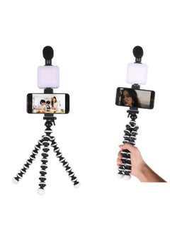 اشتري Phone Vlog Video Kit Smartphone Vlogging Kit for iPhone & Android Youtube Starter Kit Podcast equipment Includes 3.5 mm audio jack Tripod Shotgun Mic LED Fill Light Holder في السعودية