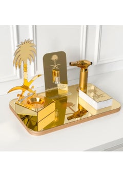 Buy National Day 94, set of two swords and a palm tree, golden color in Saudi Arabia