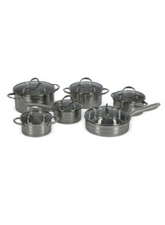 Buy Bavaria 12-Piece Cookware Set Silver in Saudi Arabia