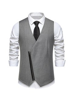 اشتري New Slanted Placket Zipper Suit Vest في الامارات