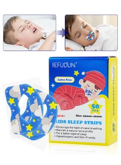Buy 50PCS Kids Sleep Strips, Sleep Patch Gentle Mouth Band Reduces Mouth Breathing Improves Nighttime Sleep And Provides Immediate Snoring Relief in UAE