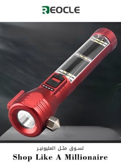 Buy Multi-Function Car Safety Hammer Flashlight Emergency Escape Tool with Window Breaker Seatbelt Cutter LED High Lumens Rechargeable Solar Powered Emergency Rescue Tool Flashlight for Outdoor in UAE