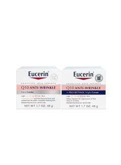Buy Eucerin Q10 Anti-Wrinkle Day and Night Cream, 1.7 ounce (2 pack) in Saudi Arabia