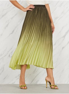 Buy Ombre Pleated A-Line Maxi Skirt in Saudi Arabia