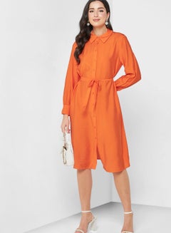 Buy Polo Neck Belted Dress in UAE
