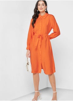 Buy Polo Neck Belted Dress in UAE