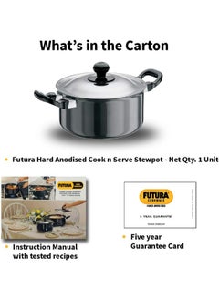 Buy Futura L33 Hard Anodised Cook and Serve Stewpot 2.25-Liter in UAE