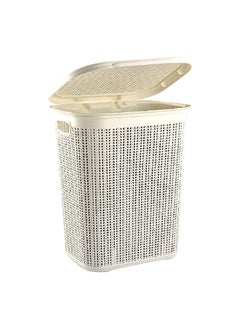 Buy Plastic Laundry Basket with Lid and Handle 50 L in Saudi Arabia