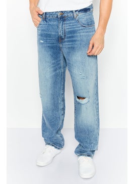 Buy Men Regular Fit Wash Non Stretchable Denim, Blue in UAE