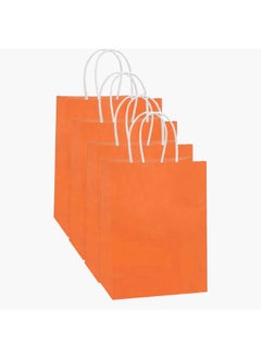 Buy Small Gift Paper Bags Pack of 4 Orange 15x8x21 cm in UAE