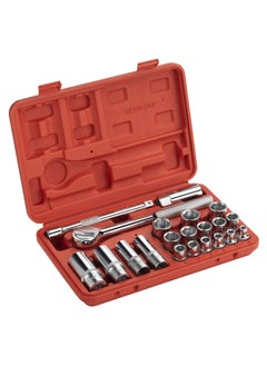 Buy Jetech 3/8 Drive Socket Set,21-Pieces Mechanics Tool Set with Metric Sockets, 25mm Bits, Quick Release Ratchet Wrench, Spinner Handle, Universal Joint, and Extension Tools in UAE