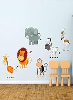 اشتري Decorative kids room sticker - 6 animals of the jungle (60x80cm) في مصر