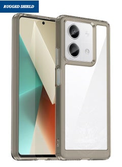 Buy Redmi Note 13 Phone Case, Clear Acrylic Hard Back Panel+Soft TPU Bumper, Defend from Drop/Scratch/Slip/Fingerprint Protective Case Cove for Redmi Note 13 5G (Transparent Grey) in UAE