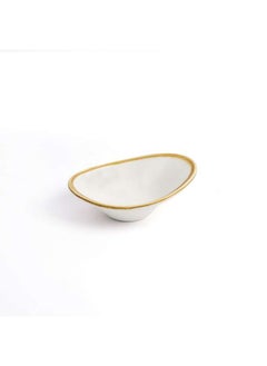 اشتري Porcelain Brown Ivory Mocha Oval Deep Dish 10x7.3x3.5 cm في الامارات