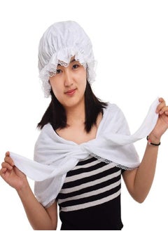 اشتري GRACEART Women's Mob Cap Bonnet Colonial Costume Accessory 100% Cotton (Style-01 bonnet & shawl) في الامارات