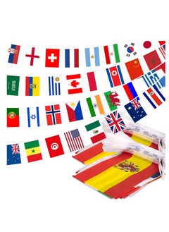 اشتري 100 Countries String Flag, 29M International Flags Bunting Banner, World Flag Banner Decoration for School, Sports Events, Grand Opening, Party في الامارات