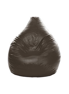 Buy 3XL Faux Leather Multi-Purpose Bean Bag With Polystyrene Filling Coffee Brown in UAE