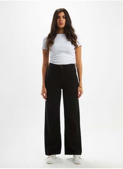 Buy High-Waist Black Wide Leg Jeans. in Saudi Arabia