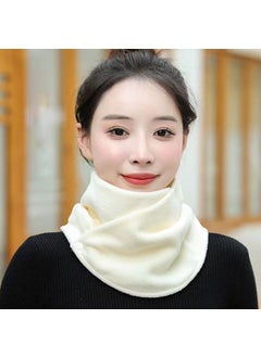 اشتري Winter Velvet Thickened Warm Neck Protection Scarf for Men and Women Riding Cold-proof Windproof Multifunctional All-match Scarf Neck SetOff-white [double button fleece neck]] Off-white [double button fleece neck]] في الامارات