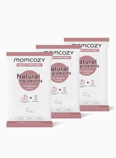 Buy Momcozy Natural Breast Pump Wipes for Pump Parts Cleaning On-the-go, 30 Count, Flash Clean & Resealable Pump Wipes, Leaves No Residue in UAE