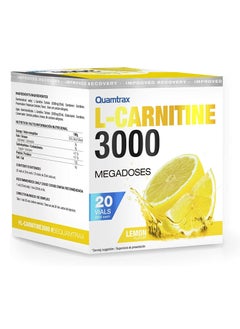 Buy Quamtrax Nutrition L Carnitine 3000 Shot Lemon Flavor 20 Vials in UAE