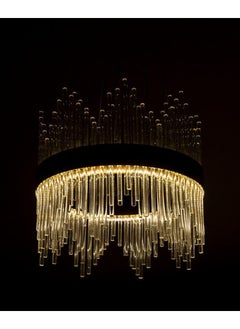 Buy Modern crystal chandelier with remote control, golden frame in Saudi Arabia